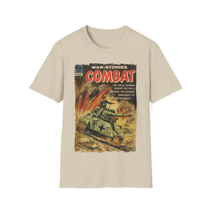 Close-up of the Combat Sept 1962 T-shirt's soft cotton fabric highlighting its relaxed fit and vibrant olive green color