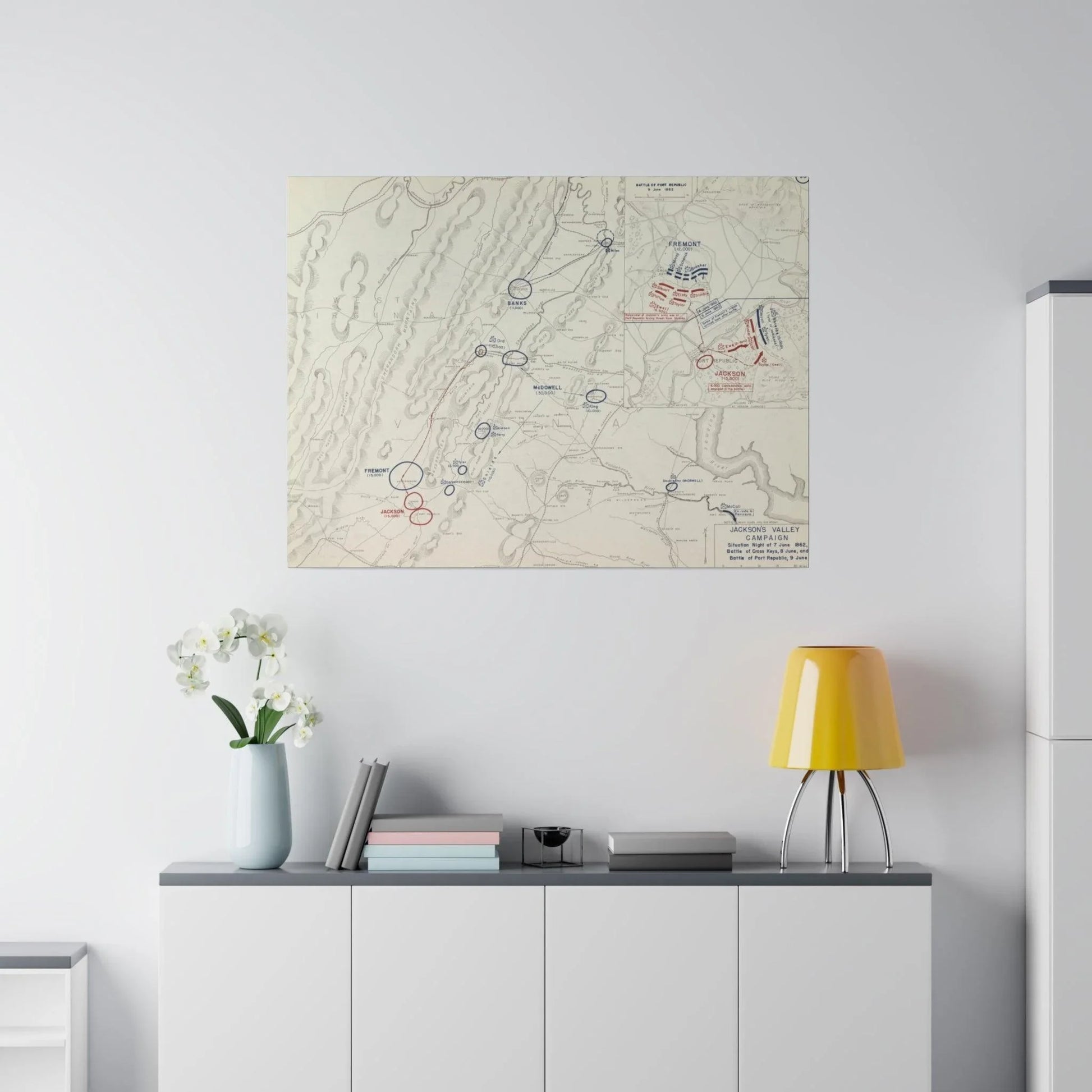 Close-up of detailed canvas texture showcasing the print’s vintage worn finish and fine brushstroke effects from a top-left