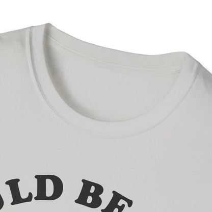 Close-up of the black unisex Softstyle T-shirt's collar stitching and fabric texture from a front angle highlighting the