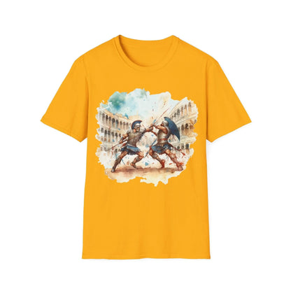 Close-up of the soft, heather-gray fabric revealing subtle texture and fine stitching along the relaxed neckline and short