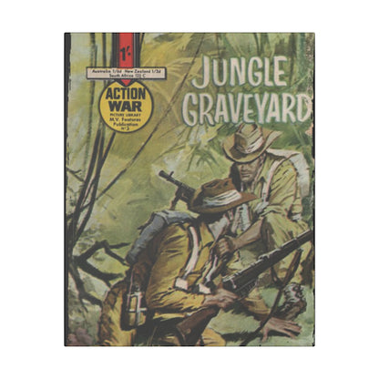Close-up of the textured canvas surface featuring subtle brushstrokes and vibrant color blending for the Action War #3 print.