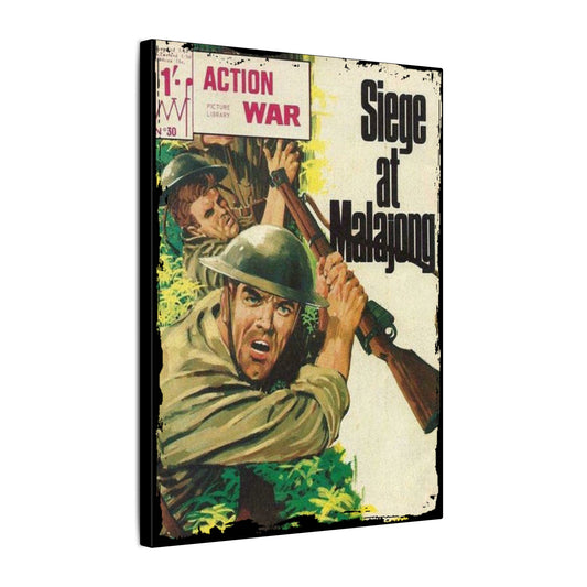 Action War #30 canvas wall art with matte finish, eco-friendly wood frame, 24x36 inches, suitable for living room decor