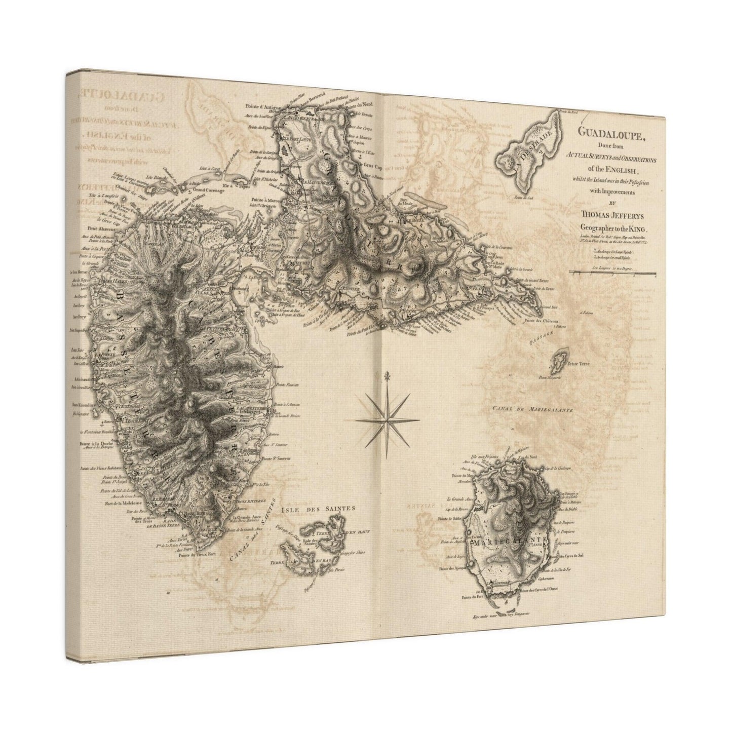 Close-up of the Guadalupe canvas's textured fabric with visible weave and natural color variations from a diagonal angle.