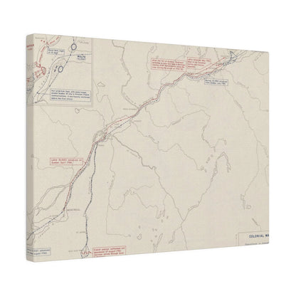 Close-up of textured canvas surface highlighting aged, worn finish and subtle color variations for Colonial Wars artwork