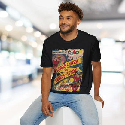 Close-up of the Climax Color No.1 softstyle T-shirt fabric showcasing smooth, relaxed fit in vibrant blue with subtle