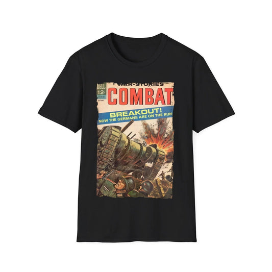 Combat Sept 1964 unisex softstyle cotton T-shirt with crew neck, regular fit, black color, printed design by Printify