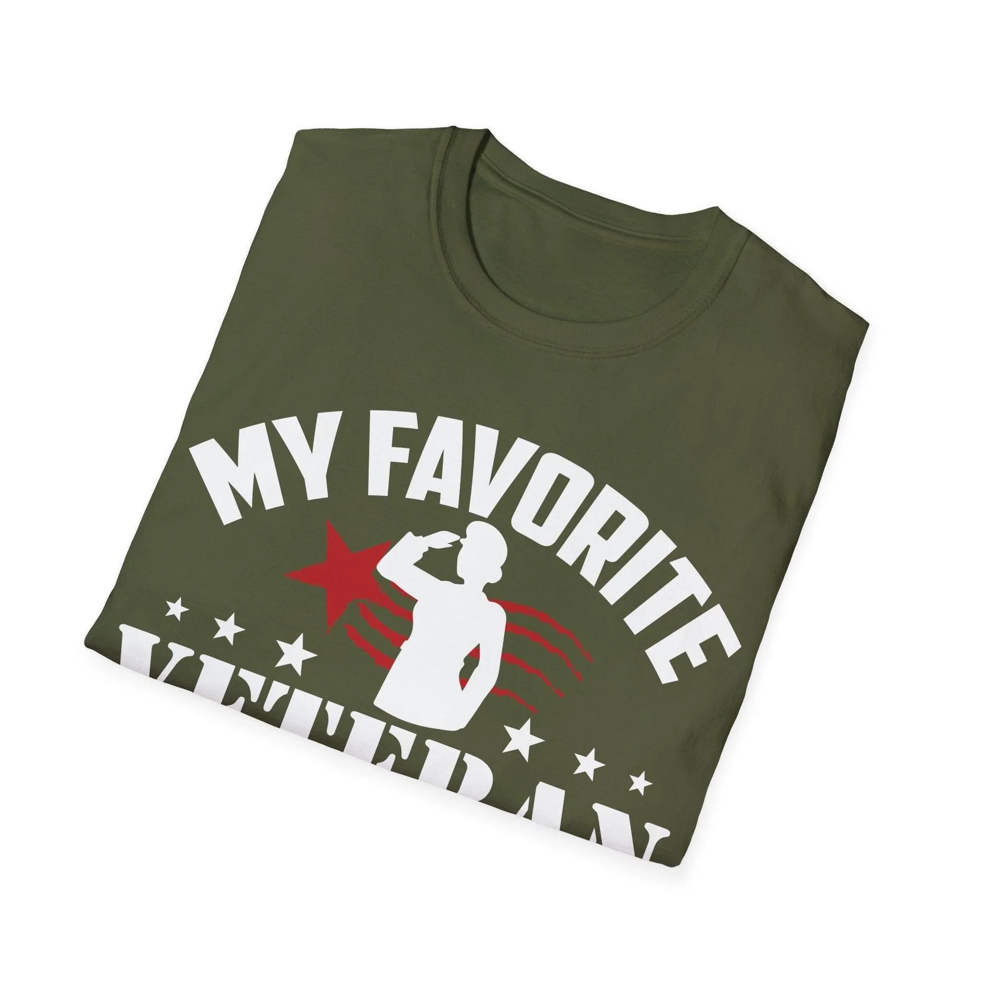 Close-up of the unisex softstyle fabric showing subtle heather texture and reinforced stitching at the shoulder seam.