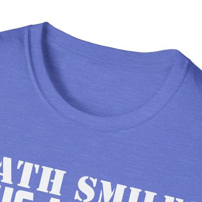 Close-up of the Death Smiles T-Shirt neckline showcasing reinforced stitching and smooth seam details in black softstyle