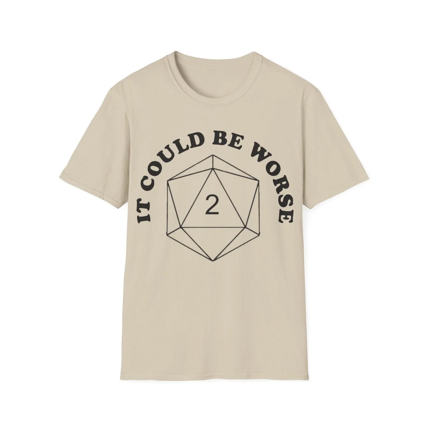 Close-up of the black unisex softstyle T-shirt's collar and neckline stitching, showcasing smooth fabric and reinforced seam