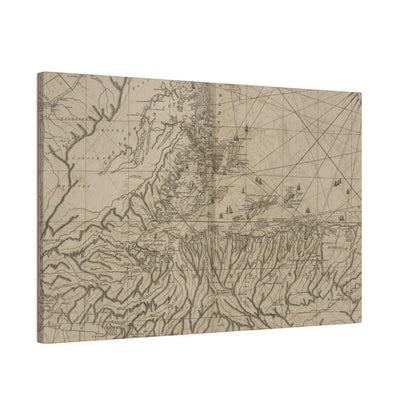 Close-up of the textured canvas surface showcasing natural fibers and subtle brushstroke details of the Bay of Honduras