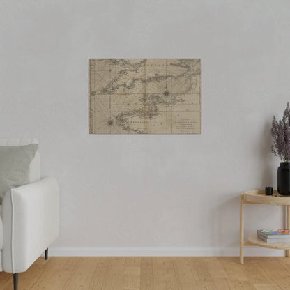 Close-up of the Chart of the British Channel displaying detailed nautical navigation symbols and vintage cartographic style.