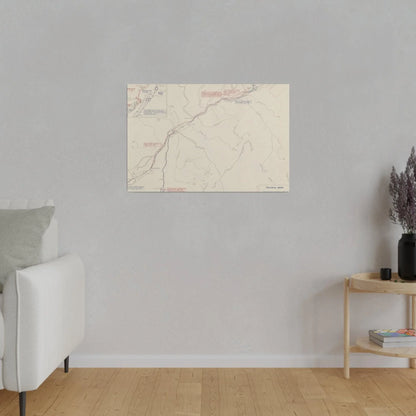 Close-up of canvas texture highlighting the detailed print of Colonial Wars scene, focusing on brushstroke effects.