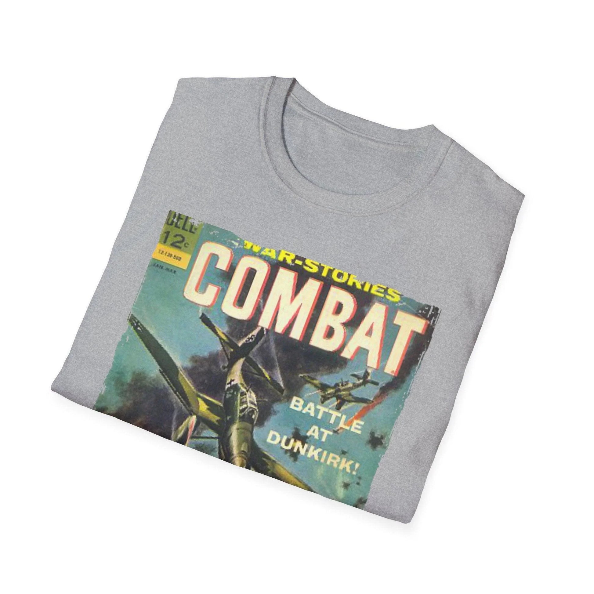Close-up of the Combat March 1965 T-shirt's soft cotton fabric and relaxed fit, highlighting the subtle vintage-style fabric