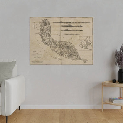 Close-up of the vibrant blue and orange color palette on the canvas depicting Curacao’s coastline and intricate brushwork