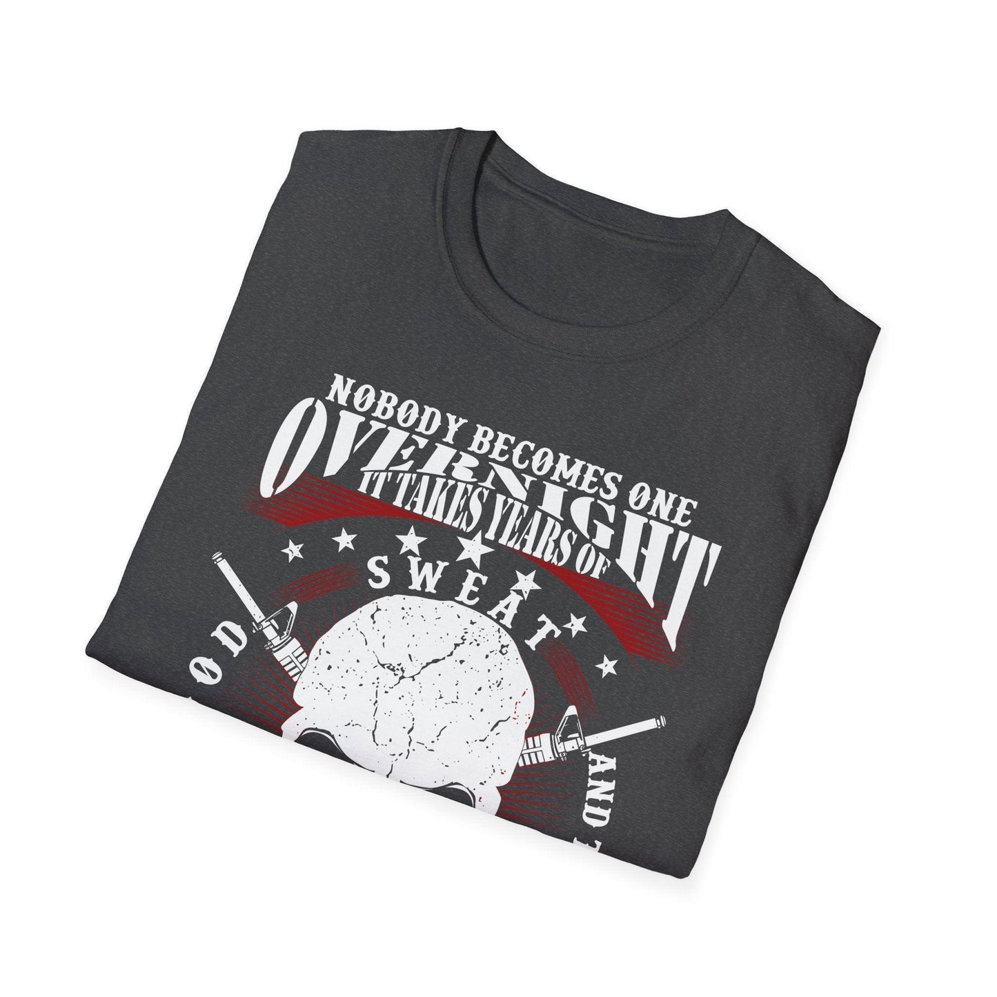 Light heather gray fabric detail highlighting the relaxed fit and soft texture of the unisex T-shirt from a slightly angled