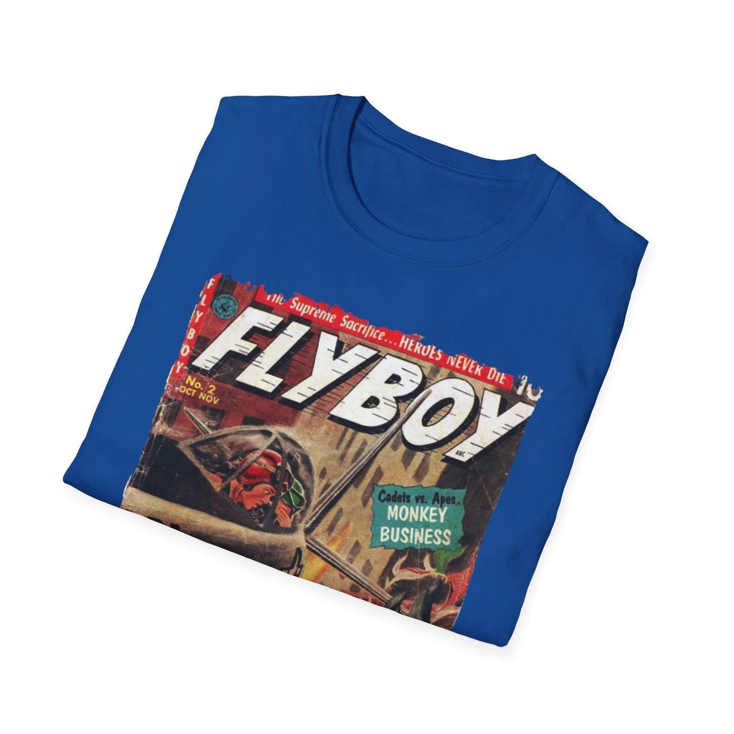 Close-up of the Flyboy No.2 soft cotton fabric detail showing smooth texture and subtle heather navy color from a front