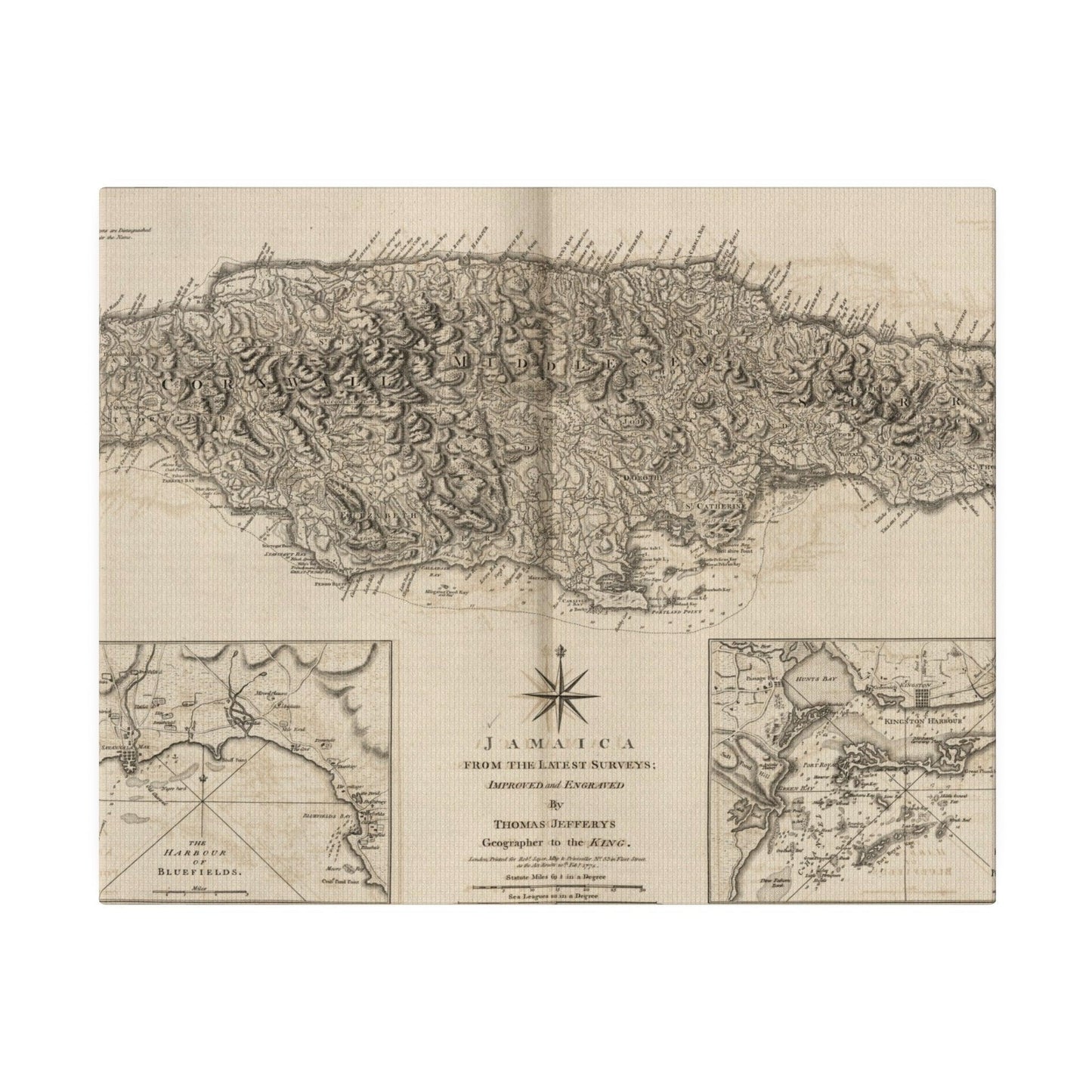 Close-up of Jamaica canvas fabric showcasing textured surface with subtle color variations and stitched edge detail.