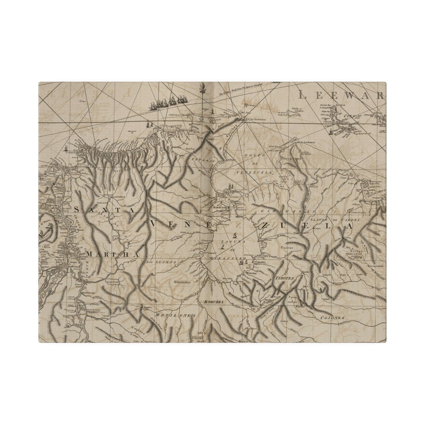 Detail shot of textured canvas surface with visible brushstrokes and subtle color variations in earthy tones.