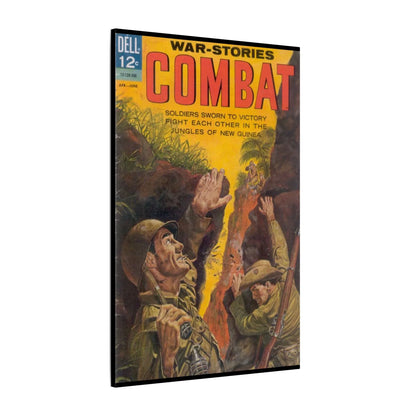 Close-up of Combat June 1963 canvas texture highlighting tight weaves and matte finish detail