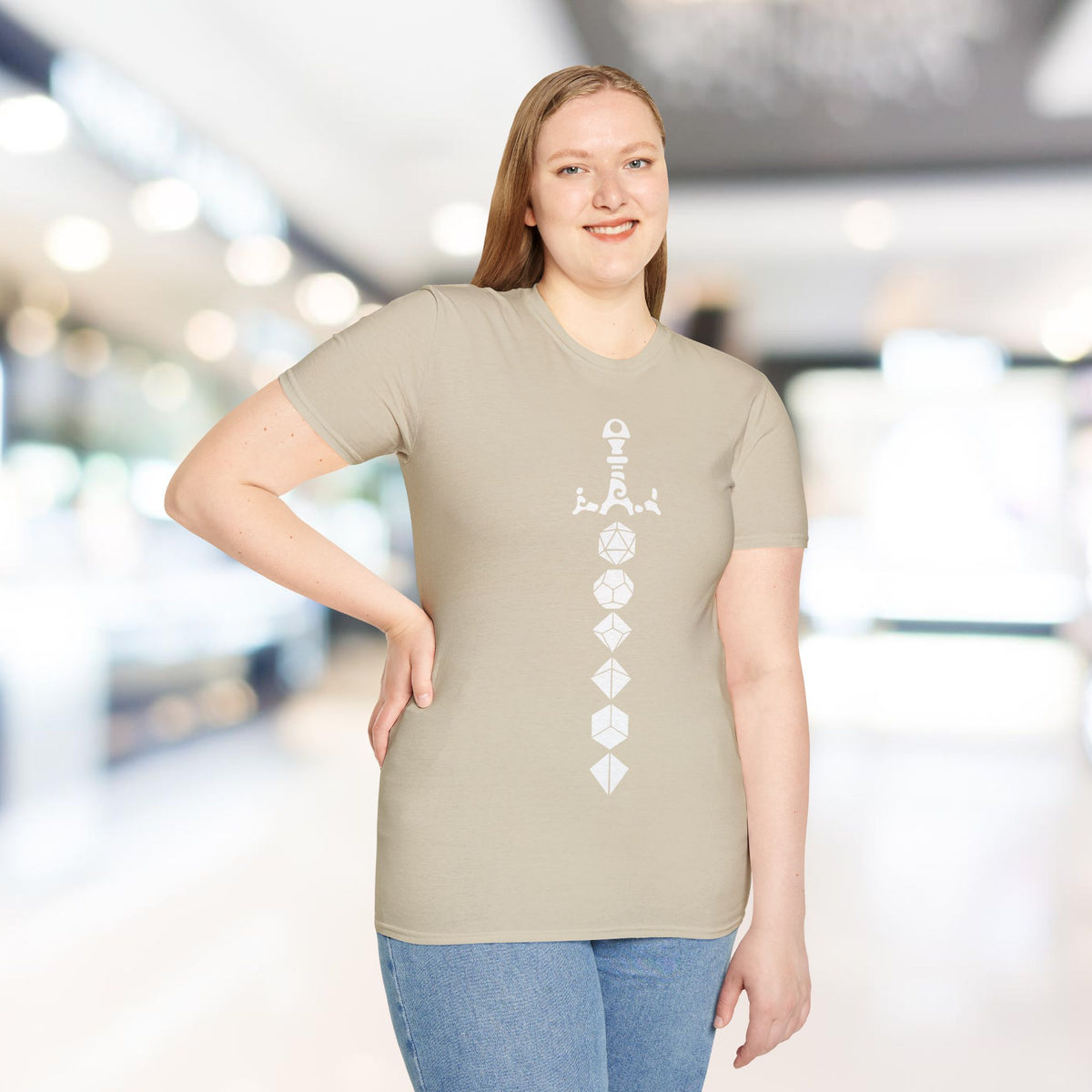 Dice Sword White - Unisex Softstyle T-Shirt