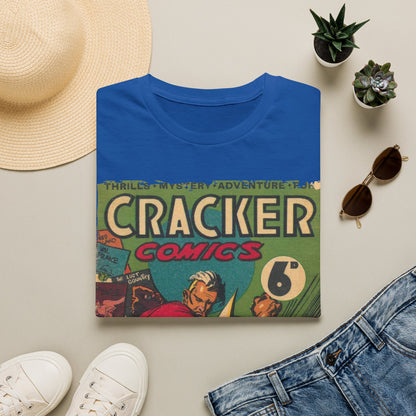 Close-up of the Cracker 1943 unisex softstyle T-shirt fabric detail highlighting the smooth cotton blend and relaxed fit in