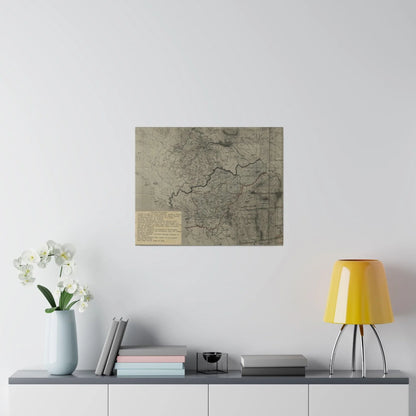 Close-up of textured canvas surface highlighting fine brushstrokes and aged coloration of the 1916 Admiralty War Staff map