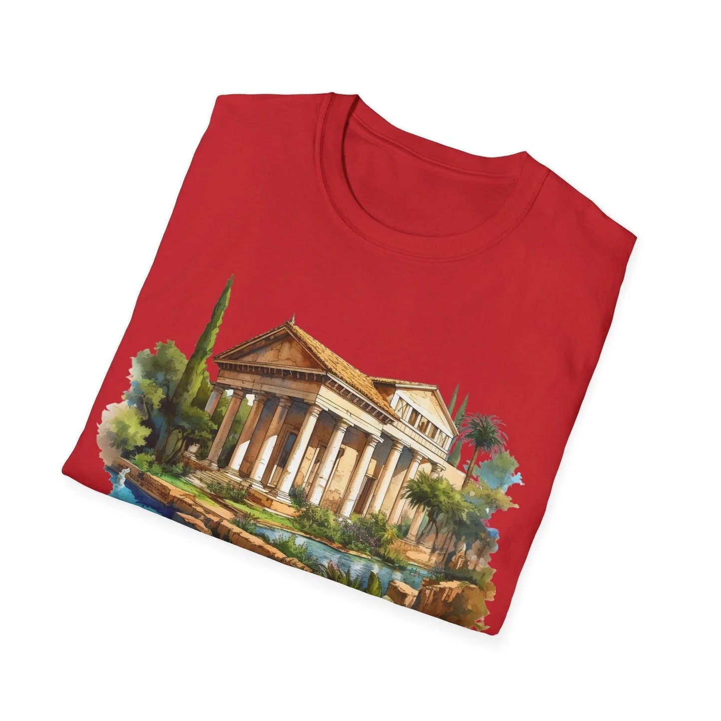 Close-up of the unisex softstyle T-shirt collar showcasing smooth neckline and subtle stitching detail in heather gray