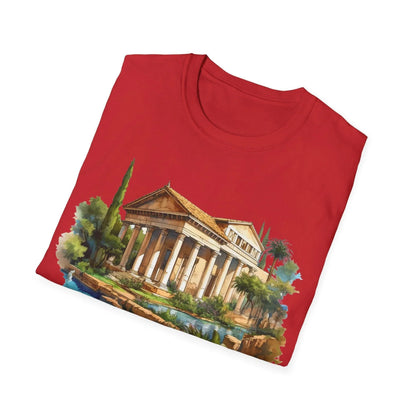 Close-up of the unisex softstyle T-shirt collar showcasing smooth neckline and subtle stitching detail in heather gray