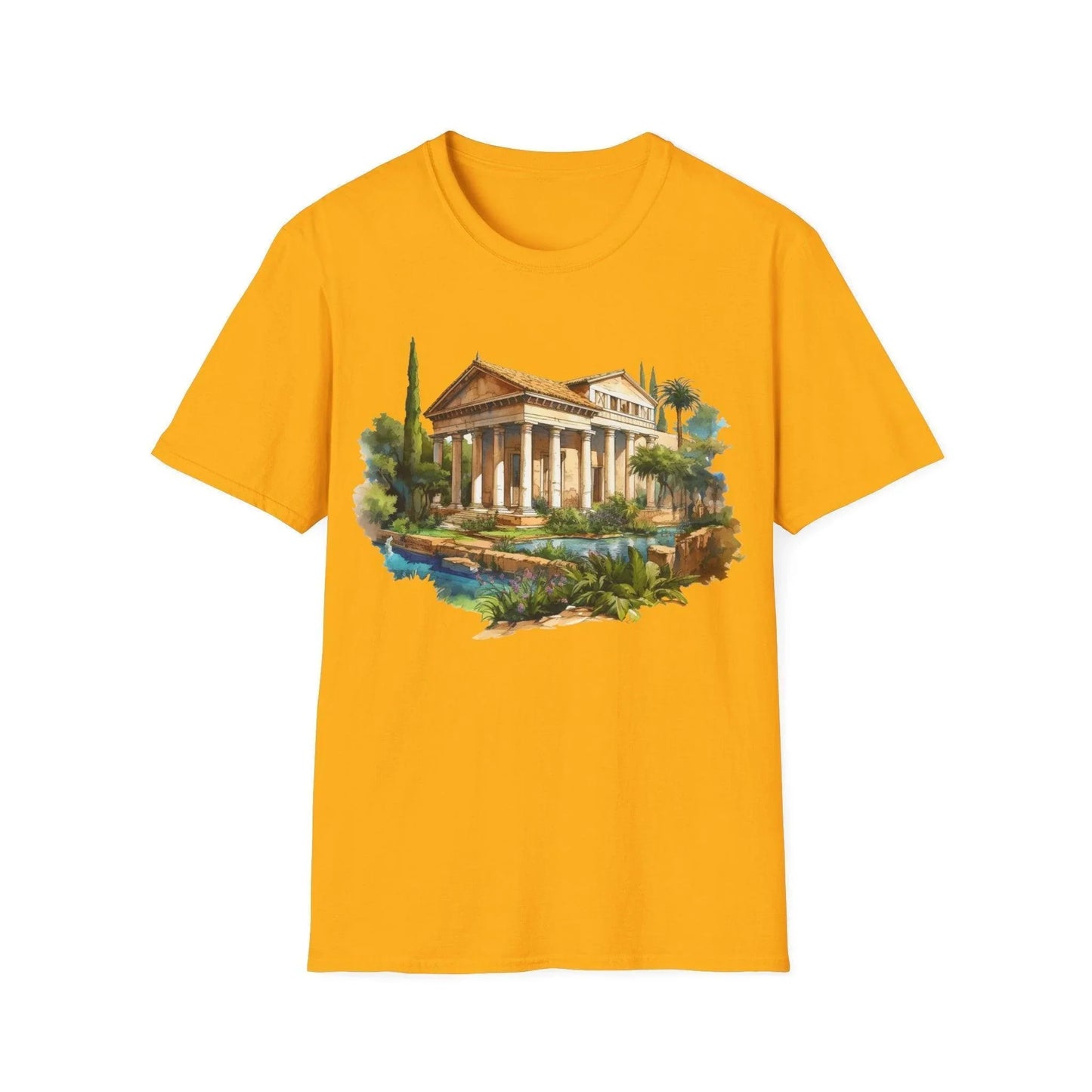 Close-up of the unisex softstyle T-shirt collar showcasing the smooth ribbed neckline and subtle stitching in heather gray