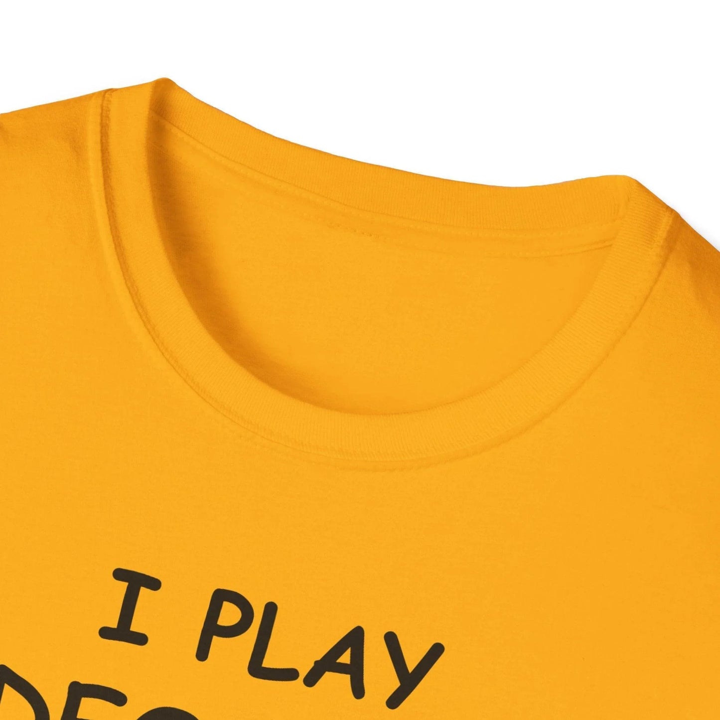 Close-up of the black unisex softstyle T-shirt's collar and shoulder stitching, showcasing reinforced neckline and smooth