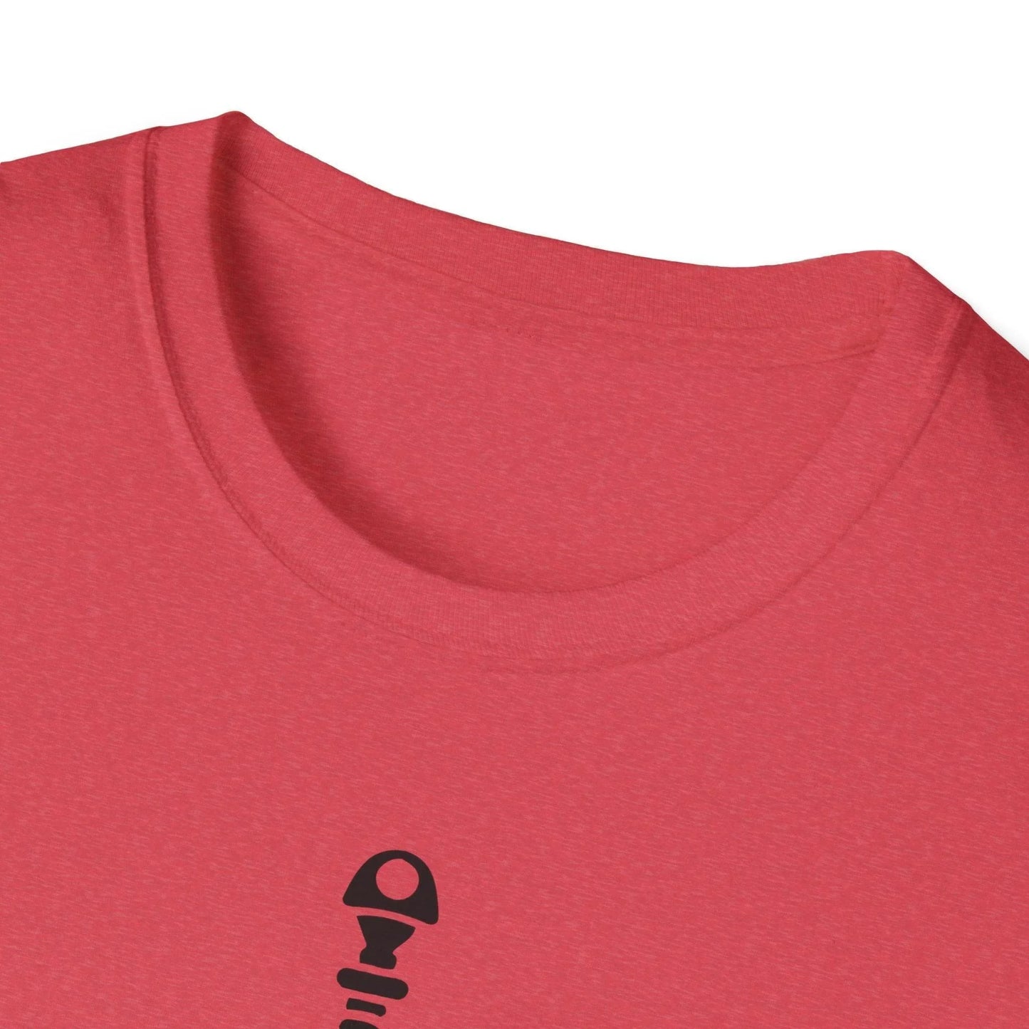 Close-up of the black fabric's smooth texture highlighting the soft, breathable cotton blend and clean neckline stitching