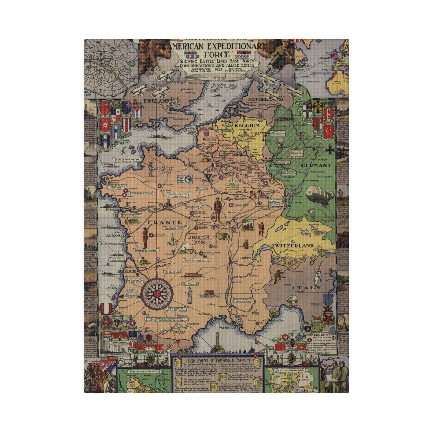 Close-up of the canvas texture highlighting natural fibers and detailed brushstroke finish in warm olive green tones.