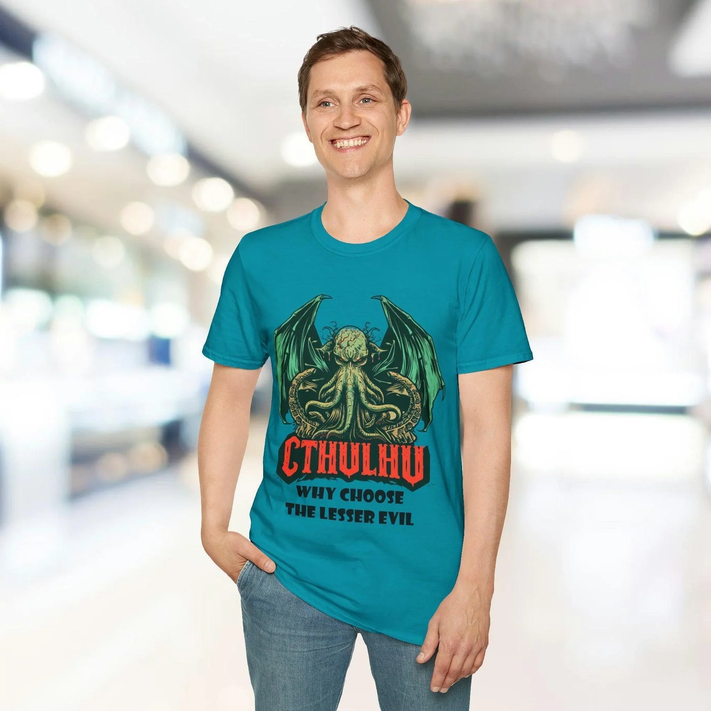 Close-up of the black unisex T-shirt’s neckline and shoulder seam, highlighting smooth stitching and relaxed fit fabric