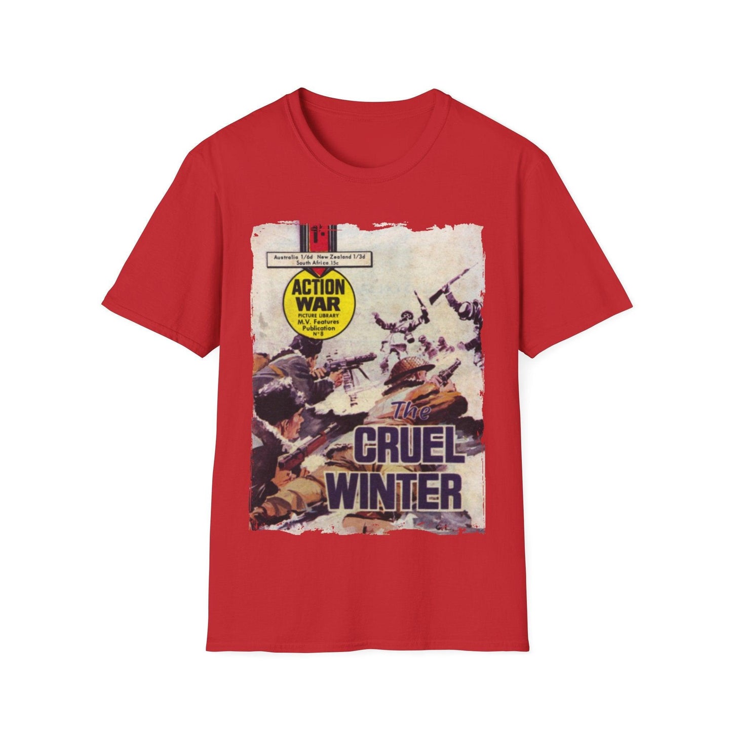 Close-up of the unisex softstyle T-shirt's collar displaying the reinforced neckline and subtle stitching detail in heather