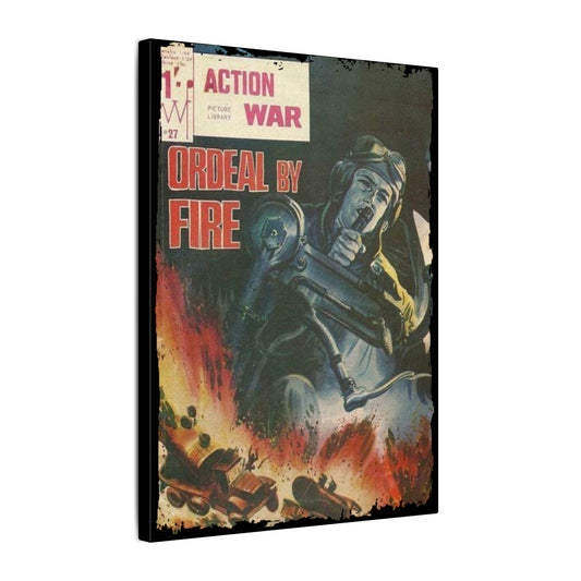 Printify Action War #27 canvas wall art in matte finish, 24x36 inches, eco-friendly wood frame for indoor home decor