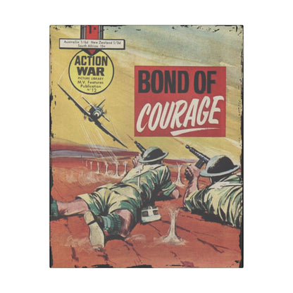 Close-up of the textured canvas surface highlighting fine brushstroke details and subtle color variations of Action War #12