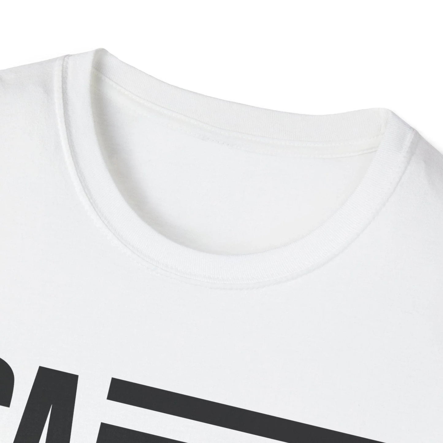 Close-up of the American Flag USA B&W T-Shirt's soft cotton fabric displaying subtle textured weave and crisp