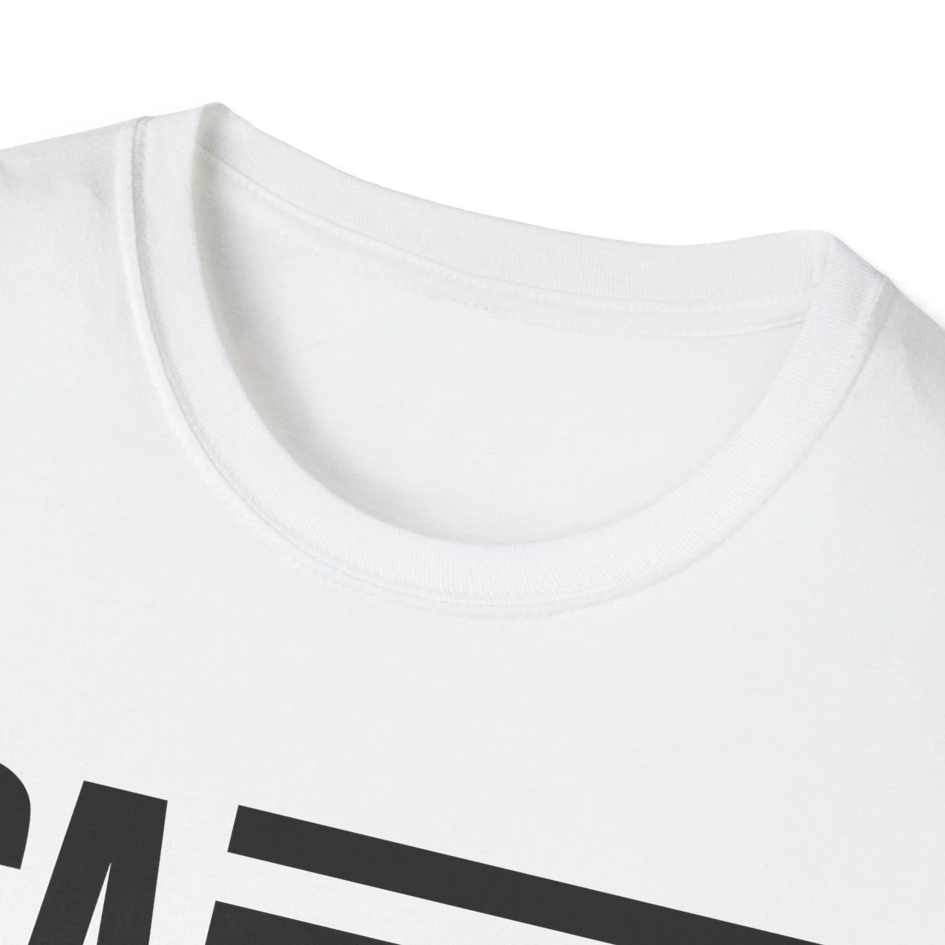 Close-up of the American Flag USA B&W T-Shirt's soft cotton fabric displaying subtle textured weave and crisp