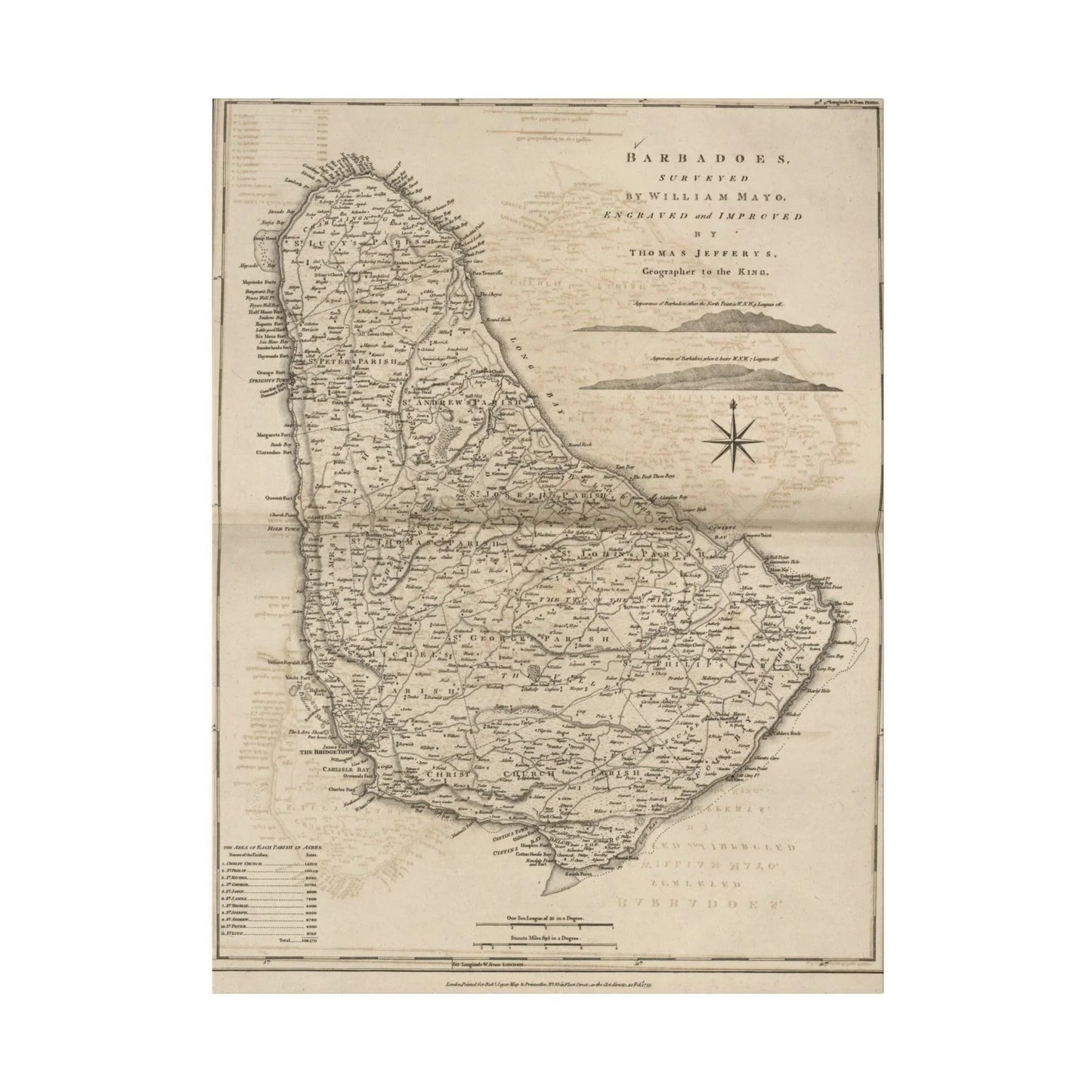 Printify Barbadoes canvas wall art, 24x36 inches, matte finish, eco-friendly sustainable wood frame for indoor home decor