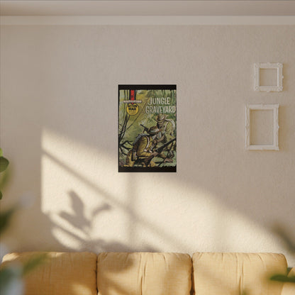 Close-up of "Action War #3" canvas edge showing textured print surface and vibrant color bleed detail from the corner corner