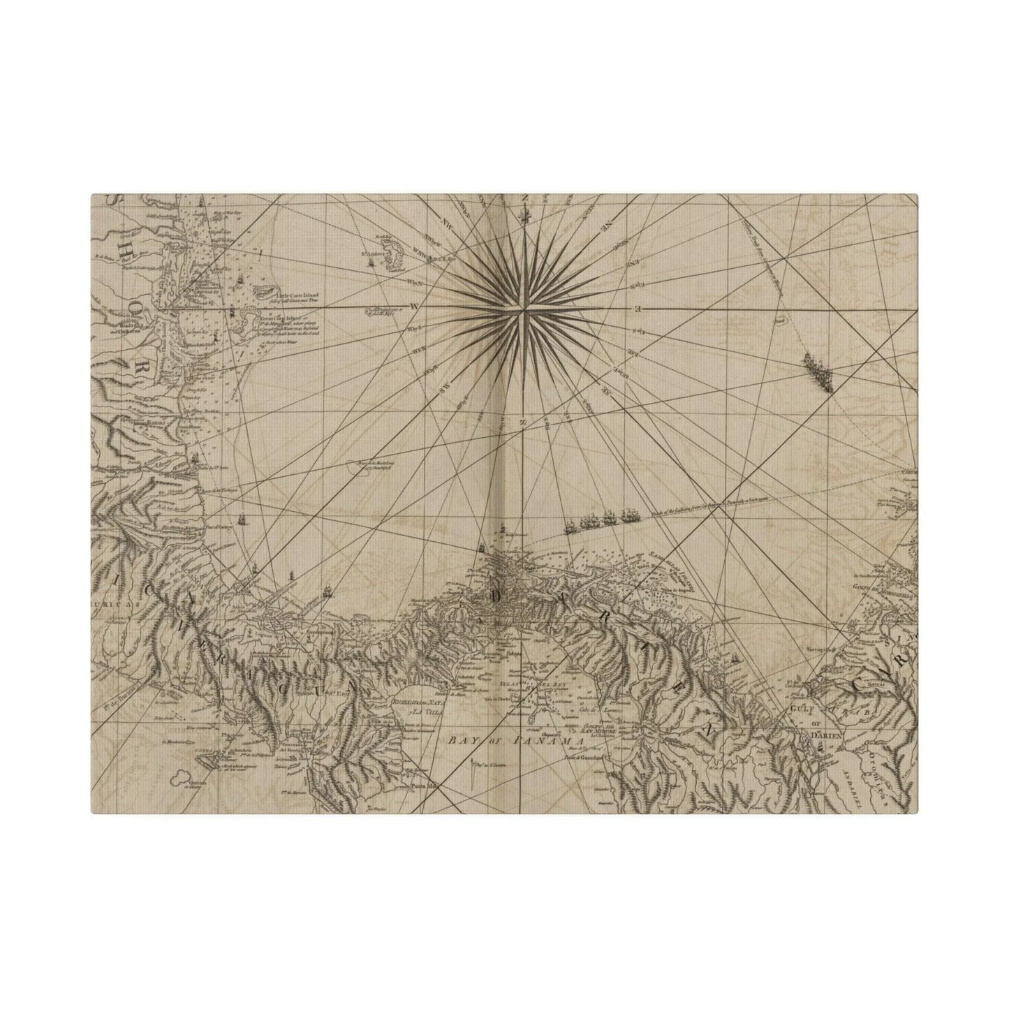 Close-up of textured canvas surface highlighting the detailed brushstroke pattern and subtle color variations of the Panama