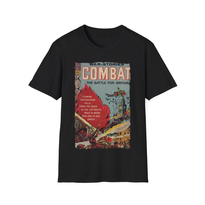 Combat July 1965 unisex softstyle cotton T-shirt with crew neck, regular fit, vintage-inspired graphic design in olive green