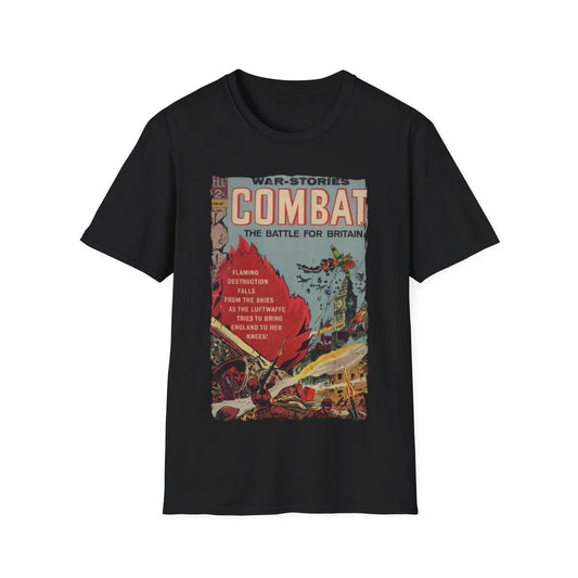 Combat July 1965 unisex softstyle cotton T-shirt with crew neck, regular fit, vintage-inspired graphic design in olive green