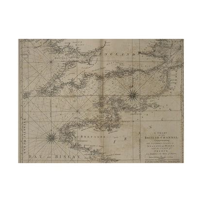 Printify canvas print of the British Channel with matte finish, eco-friendly wood frame, 24x36 inches, suitable for indoor