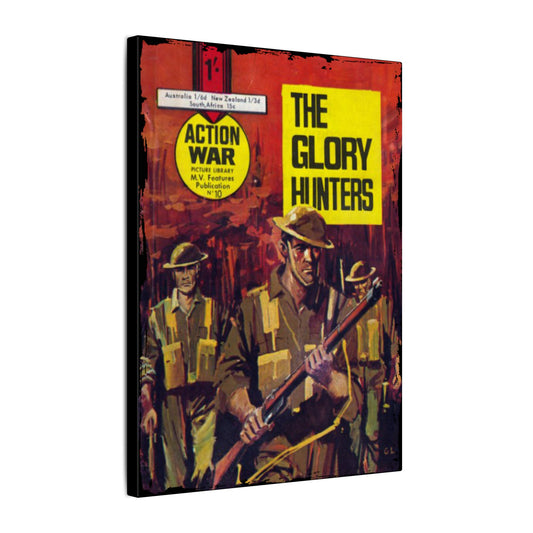 Printify Action War #10 canvas wall art featuring bold graphic design on matte eco-friendly material with hanging hardware