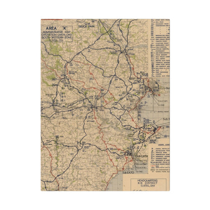 Section of the map displaying troop positions and terrain details in the South Western Zone, with visible labels and trench