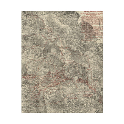 Close-up of the map's detailed G.H.Q. May 24, 1919 label with visible textured canvas surface and faded ink markings.