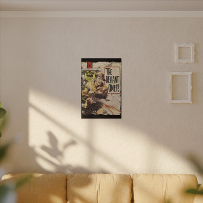 Close-up of the canvas texture highlighting the vibrant, detailed print of Action War #6 at an angular shot.