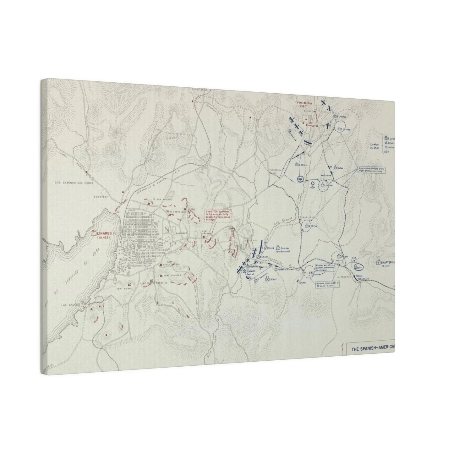 Spanish-American War, Santiago Campaign, Situation Noon 1 July 1898 - Pacific Sky Games