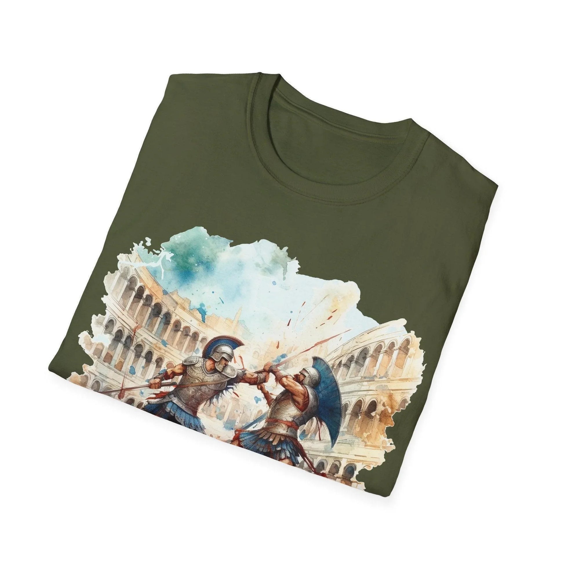 Close-up of the unisex fit label on the back neckline of the dark slate gray, soft cotton T-shirt highlighting the fabric